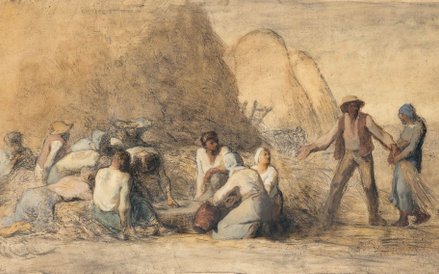 Jean-Francois Millet, "Odpoczywający żniwiarze" albo "Ruth i Boasz"