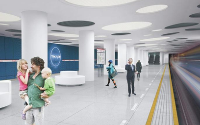 Tak będzie wyglądać stacja Moczydło na kolejnym odcinku budowanej przez Warszawę drugiej linii metra