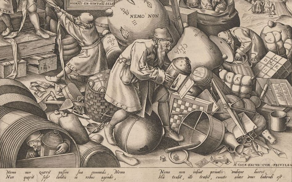 Pieter van der Heyden według Pietera Bruegla Starszego „Każdy” (Elck), około 1558, miedzioryt