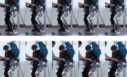 Do treningu służył specjalny egzoszkielet przejmujący ciężar ciała pacjenta i ułatwiający zachowanie