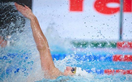 Ksawery Masiuk był trzecim pływakiem mistrzostw świata na 50 m stylem grzbietowym