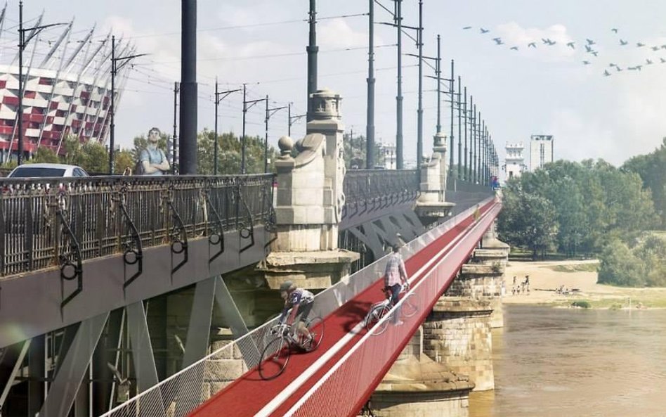Kładka Rowerowa Mostu Poniatowskiego autorstwa Kamy Wybieralskiej i Mikołaja Molendy; futuwawa.pl