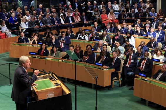 Sekretarz generalny ONZ António Guterres podczas 81. sesji Zgromadzenia Ogólnego ONZ