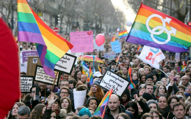 W w Paryżu demonstrowały tysiące zwolenników "małżeństwa dla wszystkich"