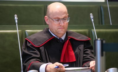 Prokurator Prokuratury Krajowej Jacek Bilewicz podczas rozprawy w Sądzie Najwyższym