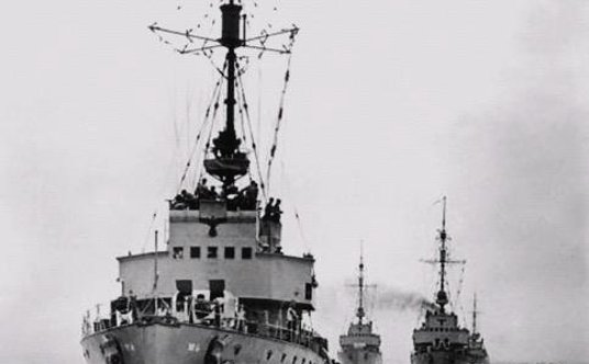 Niemiecka eskadra wykrywaczy min na szwedzkich wodach terytorialnych, kwiecień 1940 r.