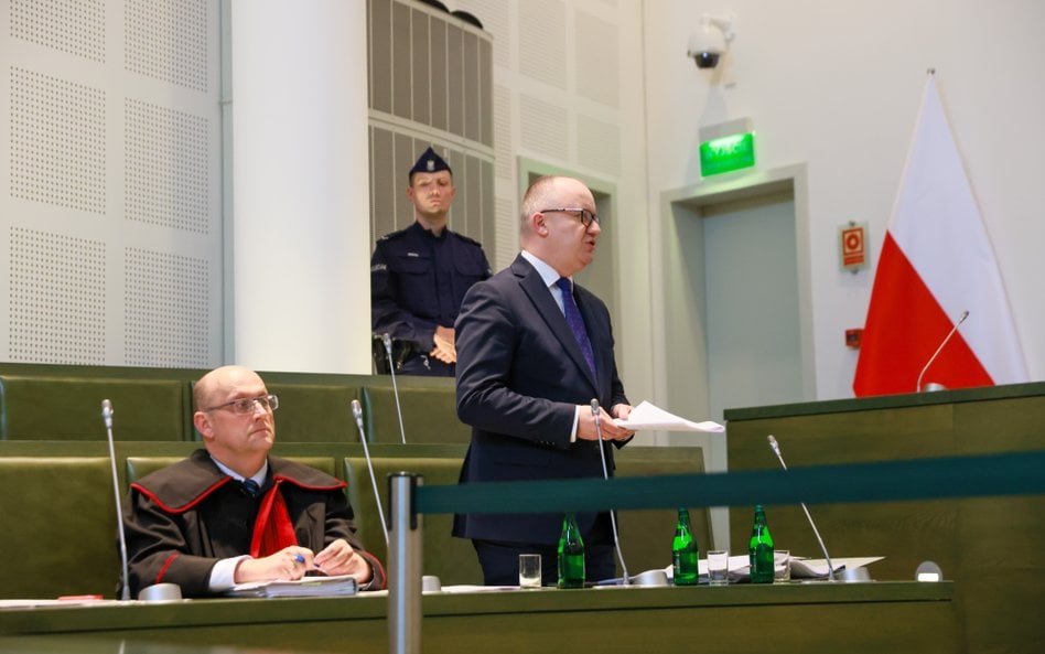 Minister sprawiedliwości, prokurator generalny Adam Bodnar podczas rozprawy w Sądzie Najwyższym