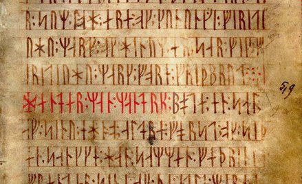 Codex runicus z ok. 1300 zawierający jeden z najstarszych i najlepiej zachowanych tekstów prawa skan