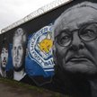 Mural stworzony przez artystę Richarda Wilsona w Leicester, przedstawiający byłego menedżera Leicest