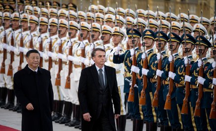 Prezydenci Jair Bolsonaro i Xi Jinping w Pekinie