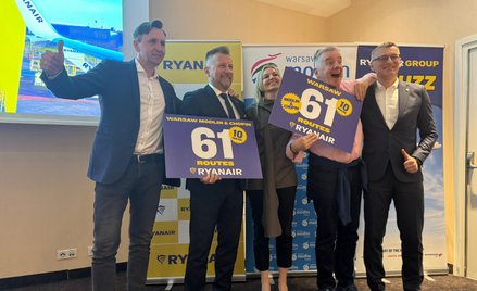 Ryanair ogłosił dziś rekordowe letnie rozkłady lotów z Modlina i Lotniska Chopina