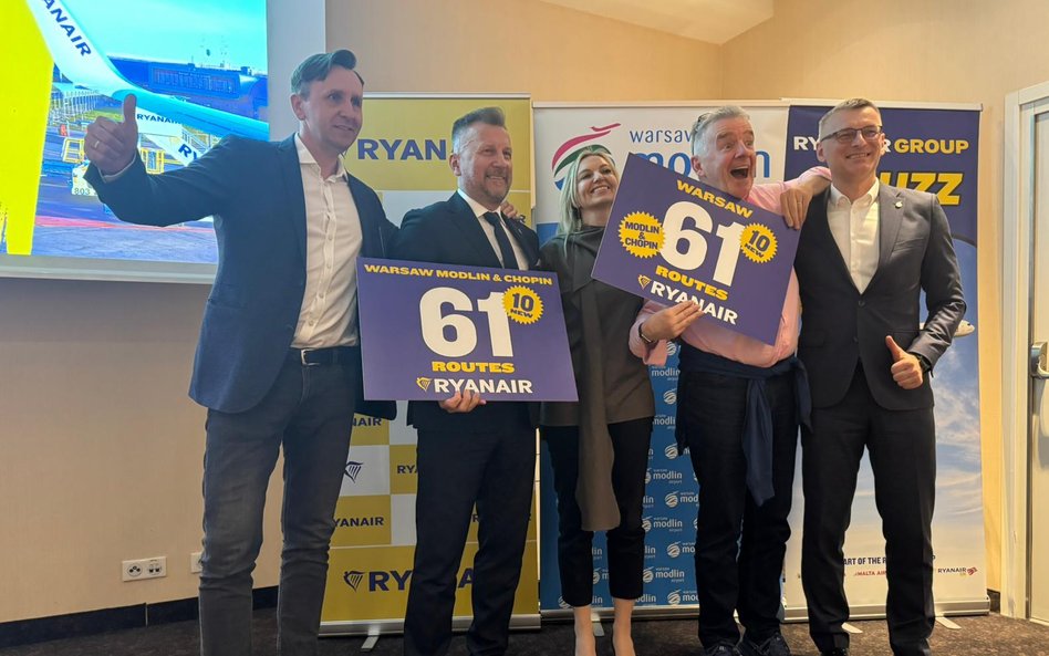 Ryanair ogłosił dziś rekordowe letnie rozkłady lotów z Modlina i Lotniska Chopina