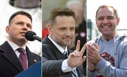 Sławomir Mentzen, Rafał Trzaskowski i Karol Nawrocki