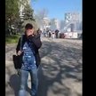 Uczestnicy protestu w Chersoniu