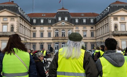 Protest żółtych kamizelek (zdjęcie z listopada 2018)