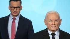 Prezes Prawa i Sprawiedliwości Jarosław Kaczyński i prezes Stowarzyszenia Rozwój Plus Mateusz Morawi