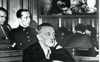 Fałszerz dzieł sztuki Han van Meegeren w trakcie swojego procesu w Amsterdamie (1947 r.)