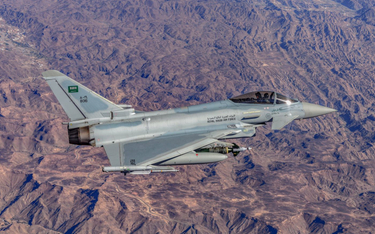 Wielozadaniowy samolot bojowy Eurofighter Typhoon saudyjskiego lotnictwa. Fot./Siły Powietrzne Arabi
