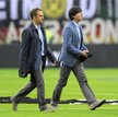 Selekcjoner niemieckiej reprezentacji Joachim Loew (z prawej) i jego asystent Hansi Flick