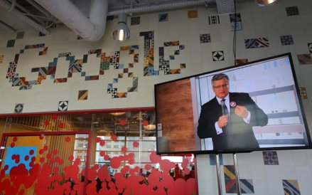 Bronisław Komorowski w siedzibie Google Polska