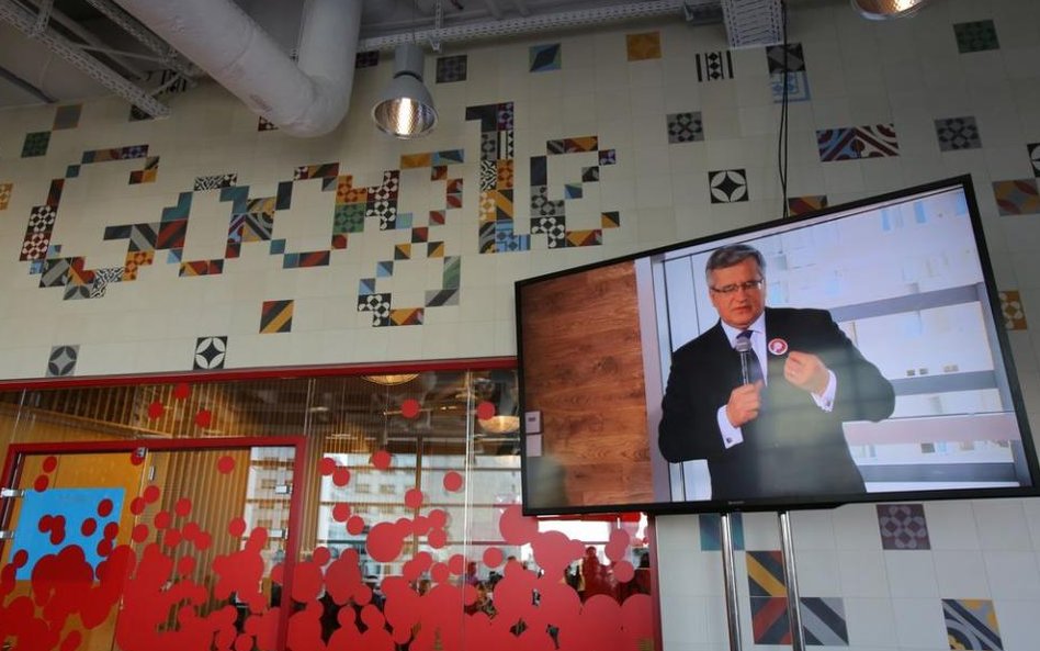 Bronisław Komorowski w siedzibie Google Polska