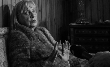 Maria  Kiszczak podczas spotkania dla mediów w willi na warszawskim Mokotowie, 18 lutego 2016