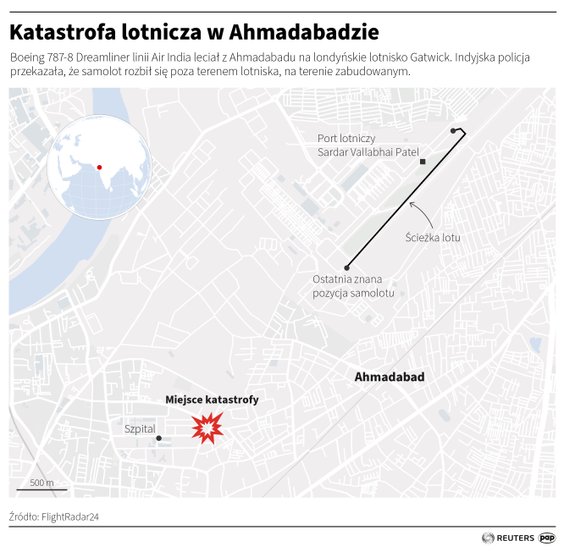 Miejsce katastrofy samolotu Air India