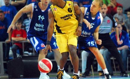 Zdjęcie z meczu o Superpuchar DBL pomiędzy Anwilem Włocławek i Prokomem Sopot.