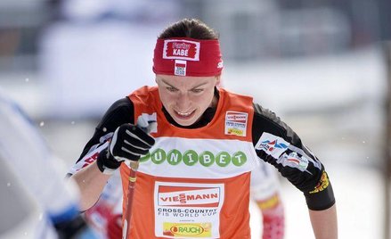 Justyna Kowalczyk podczas dzisiejszego biegu