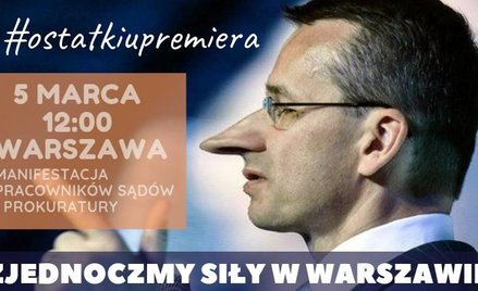 Takie plakaty wiszą na korytarzach w sądach