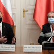 Prezydenci Polski i Czech - Andrzej Duda i Miloš Zeman - na wspólnej konferencji prasowej
