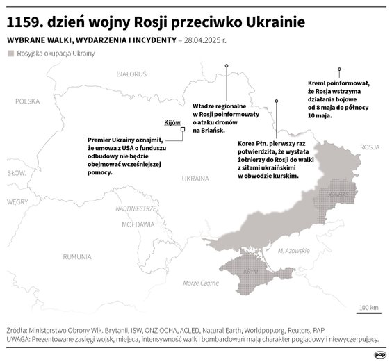 Tak wyglądała sytuacja na froncie 28 kwietnia