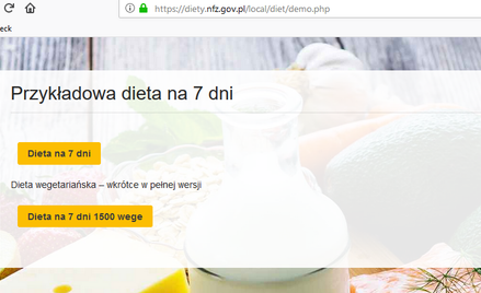 Darmowa dieta z listą zakupów od NFZ - wersja wegetariańska