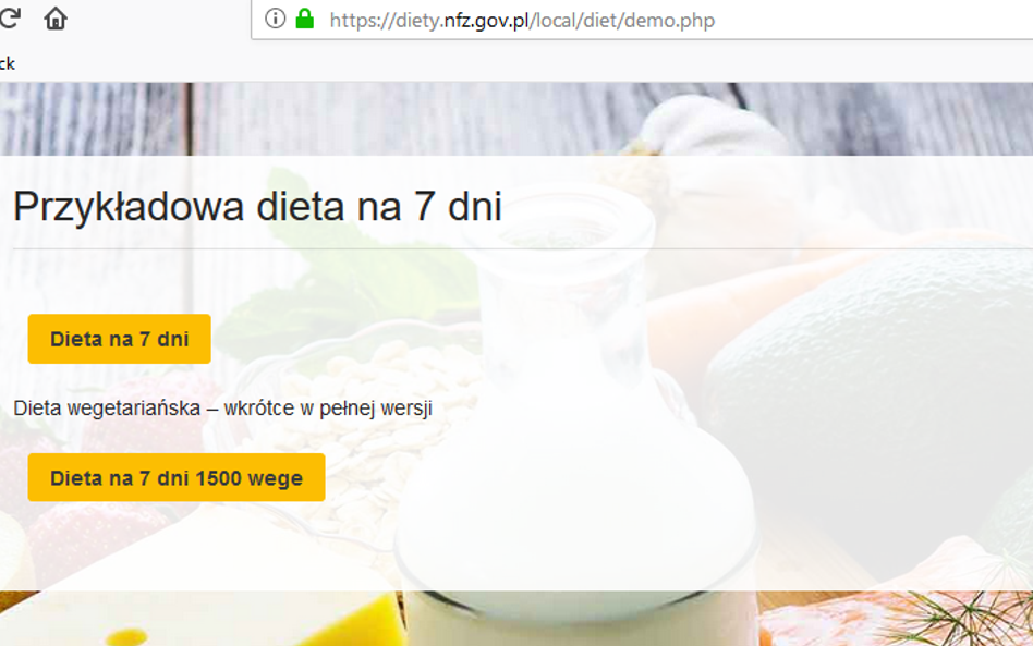 Darmowa dieta z listą zakupów od NFZ - wersja wegetariańska