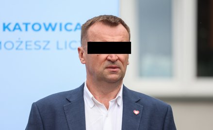 Katowice, 09.09.2024. Wicemarszałek województwa śląskiego Bartłomiej S. na briefingu prasowym.