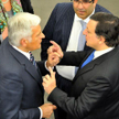 Od lewej Jerzy Buzek, przewodniczący Parlamentu Europejskiego i Jose Manuel Barroso, szef Komisji Eu