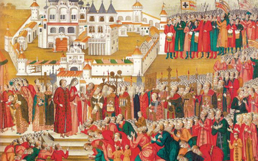Tłum przed klasztorem Ipatiewskim wznosił modły, by Michaił Romanow został carem (jako Michał I wład