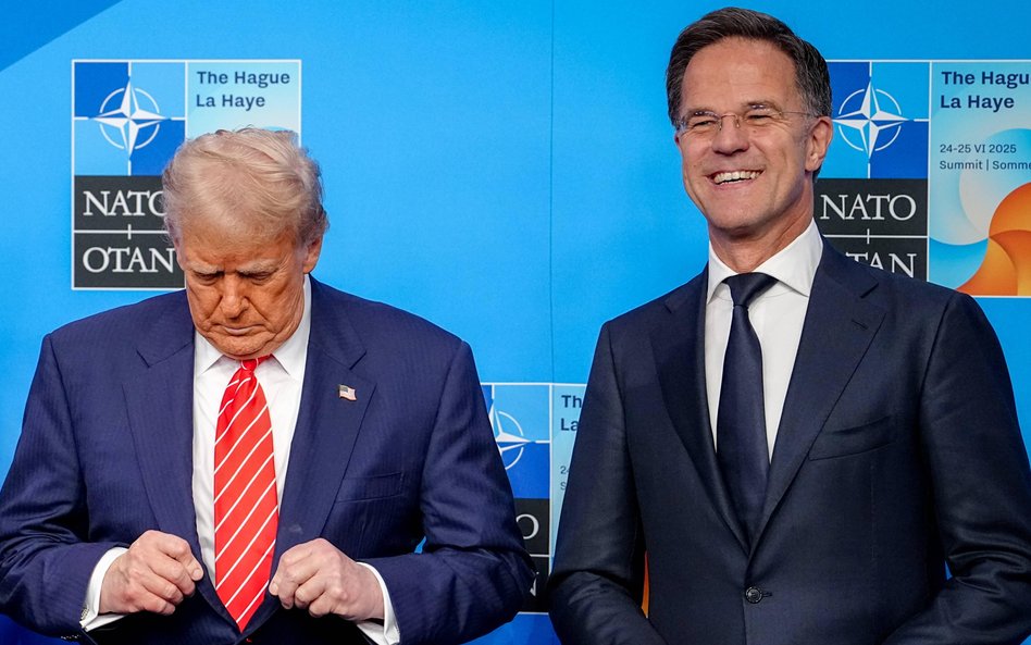 Prezydent USA Donald Trump i sekretarz generalny NATO Mark Rutte