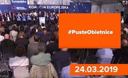 Hasło PiS #PusteObietnice uzupełniane jest spotami na kolejnych konferencjach prasowych, ale ich „cz