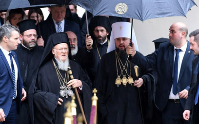 Patriarcha Konstantynopola Bartłomiej I oraz metropolita kijowski i całej Ukrainy Epifaniusz