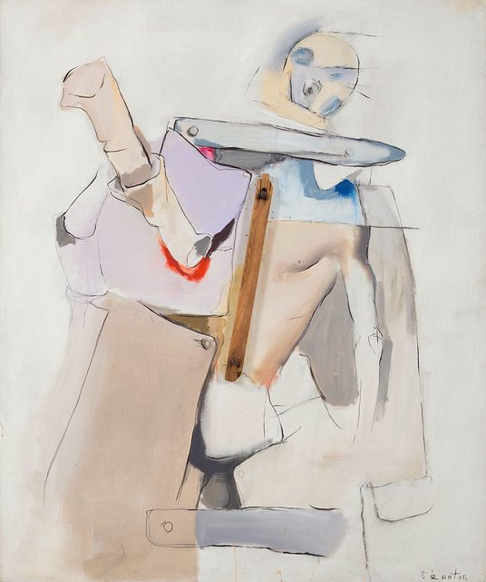 Oferowane są trzy obrazy Tadeusza Kantora.