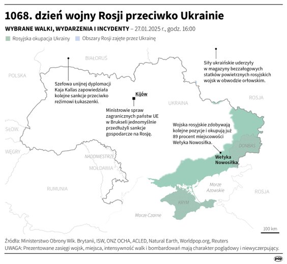 Tak wyglądała sytuacja na froncie 27 stycznia