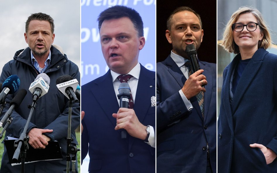 Rafał Trzaskowski, Szymon Hołownia, Karol Nawrocki i Magdalena Biejat