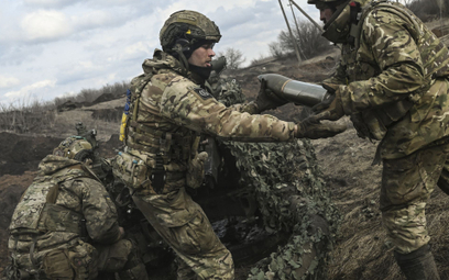 Ukraińscy żołnierze w rejonie Bachmutu