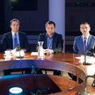 W studiu „Rzeczpospolita TV”: od lewej: autor programu Marcin Piasecki, Tomasz Szatkowski, prezes NC
