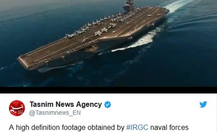 Irańska agencja: Nasz dron z sukcesem szpiegował lotniskowiec USA