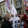 Protest związkowców w Warszawie