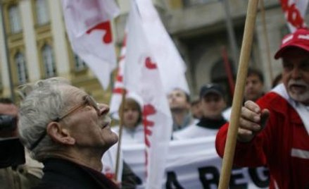 Protest związkowców w Warszawie