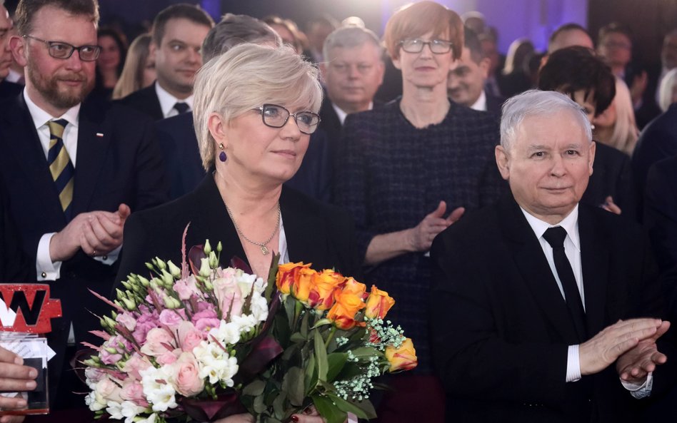 Prezes Trybunału Konstytucyjnego Julia Przyłębska, prezes PiS Jarosław Kaczyński