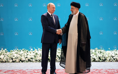 Prezydent Iranu Ebrahim Raisi i prezydent Rosji Władimir Putin w Teheranie